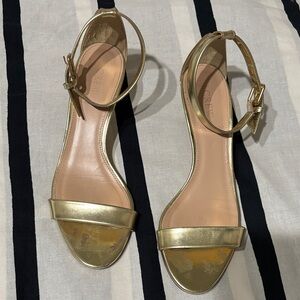J. Crew Metallic Gold Heels